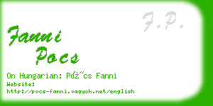 fanni pocs business card